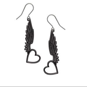 Alchemy Gothic Passio Wings of Love Pewter and Stainless Steel Hooks NWT